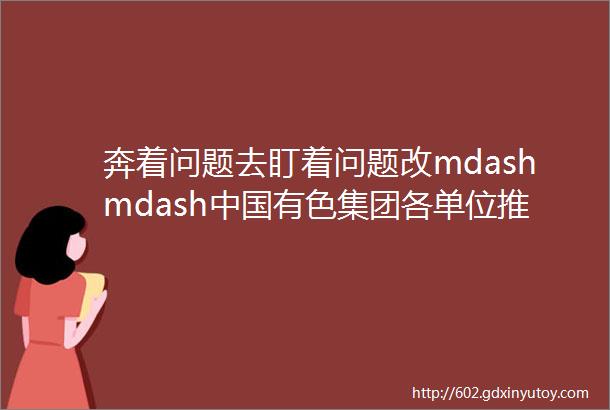 奔着问题去盯着问题改mdashmdash中国有色集团各单位推动主题教育取得实效
